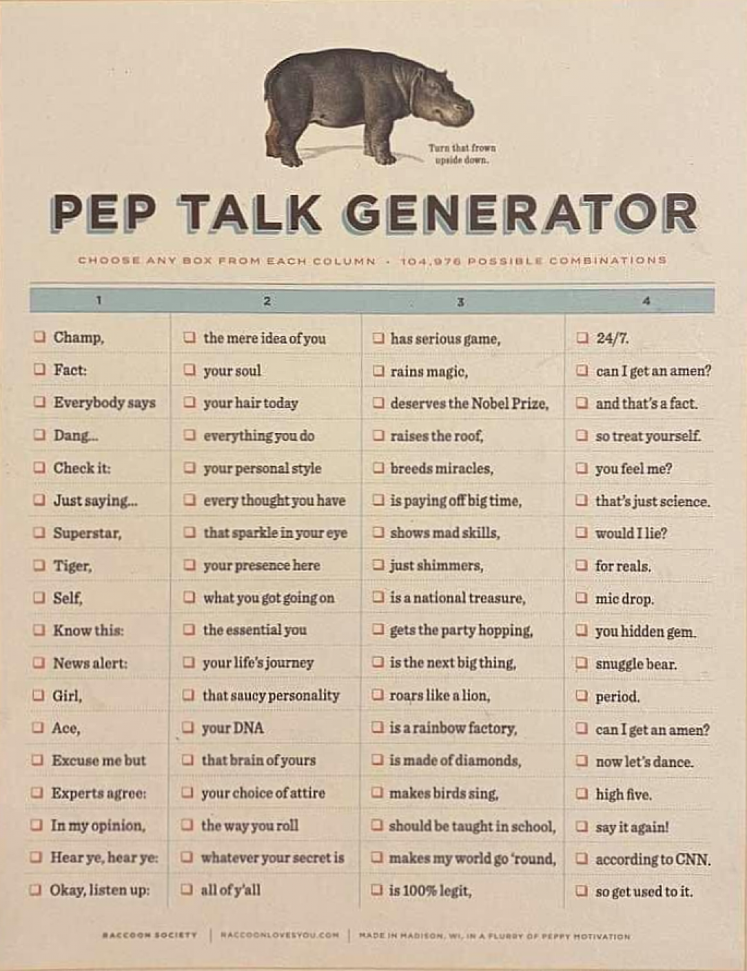 Handy Pep Talk Guide