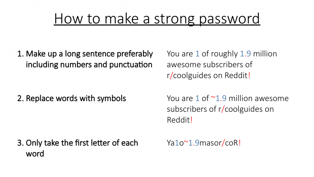 How to create a strong password