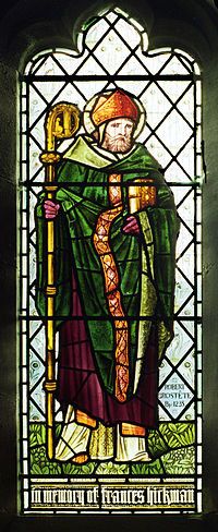 Stained glass portrait of Robert Grosseteste (1175 - 1253)