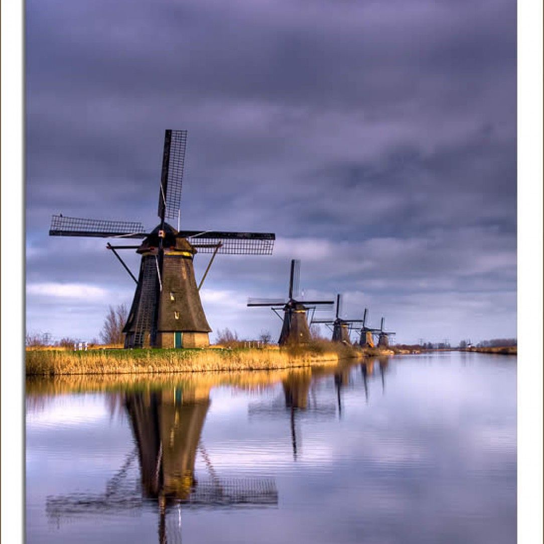 Windmills at Kinderdijk ( Holland ) 