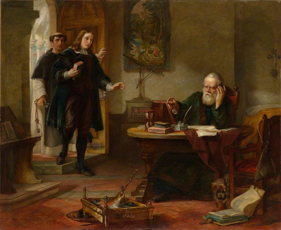  Galileo in house arrest, being visited by Milton