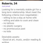 What does Roberto bring to the table? Looking for a slave?