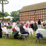 Traditional Midsummer celebration at Fredriksdal open-air museum, Helsingborg, Sweden