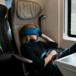 Asleep, in a train