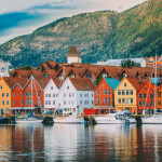 Houses by the sea. Bergen, Norway