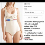 $490 Gucci swimsuit is not for swimming