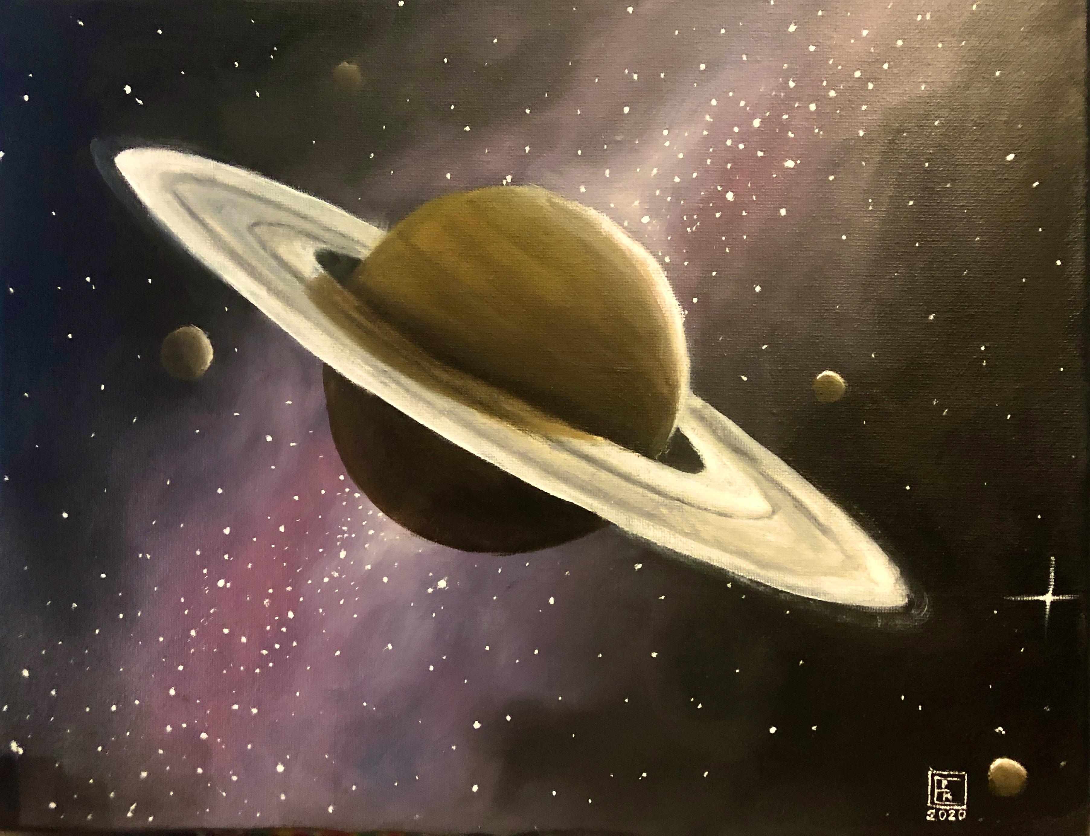 Oil painting of Saturn I did earlier this year. What do you guys think?